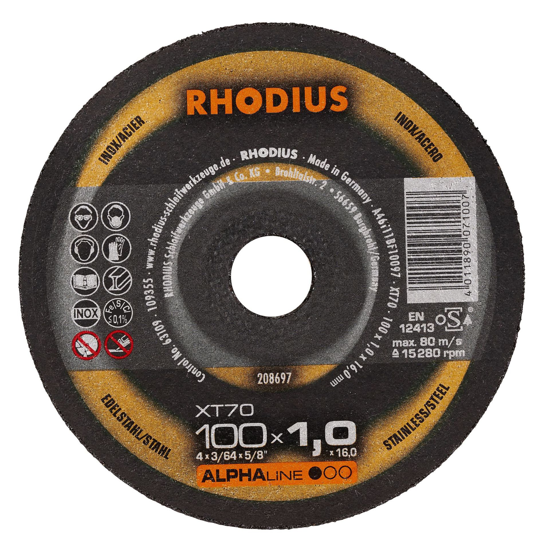 main-01-14.jpg Grinding Wheel RHODIUS for Stainless Steel Cutting Disc 100*1.0*16 - Image 1